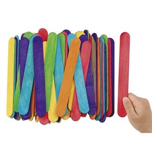 Jumbo Coloured Craft Sticks - Pack Of 100*